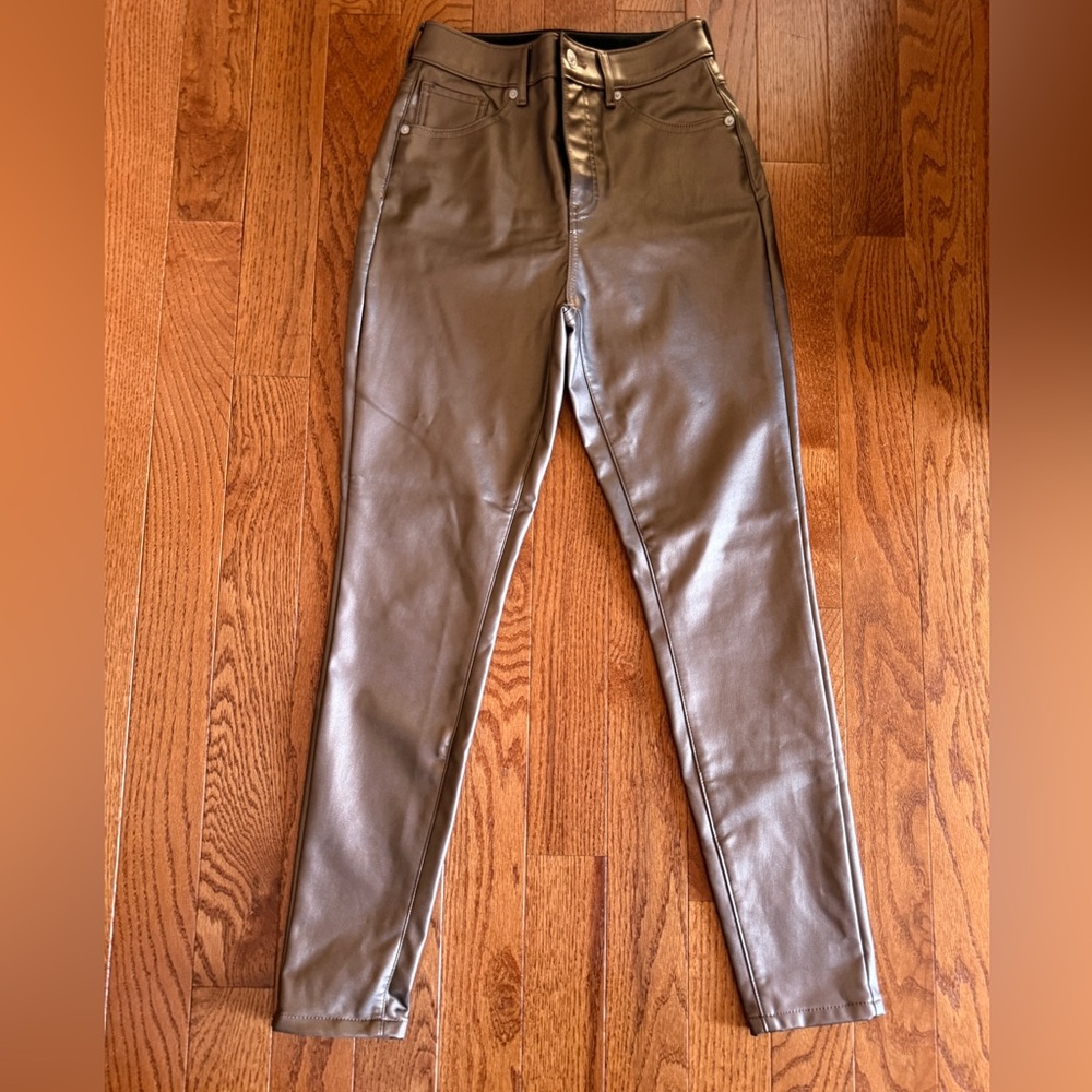 Express Gold Skinny Faux Leather Pants